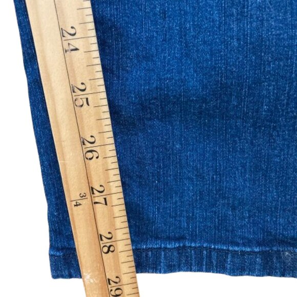 Peck & Peck Pull-On Jeans Mid-Rise Straight Med-Dark Wash Back Pockets, size 12 - Picture 7 of 8